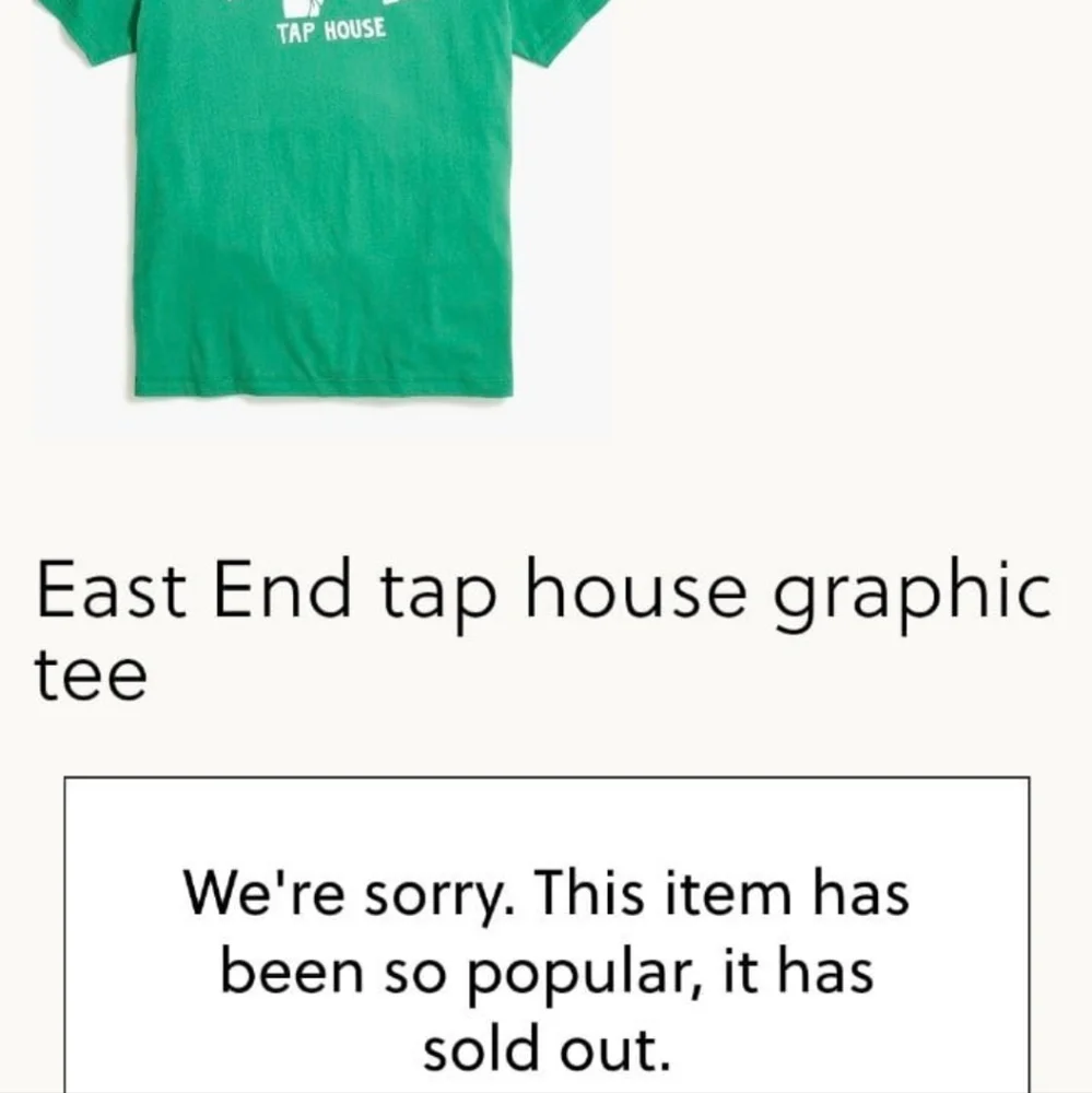 J.CREW EAST END TAP HOUSE T-SHIRT GREEN XXL 47-49 BNWT RETIRED